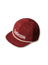 딥 레드 Softeam 자수 플랫 브림 캡